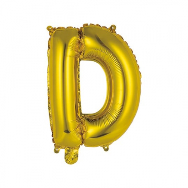 Gas balloon - letter D gold Resim 2