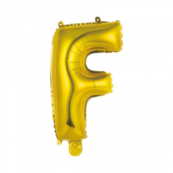 Gas balloon - letter F gold Resim 1