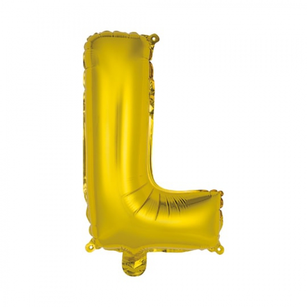 Gas balloon - letter L gold Resim 1