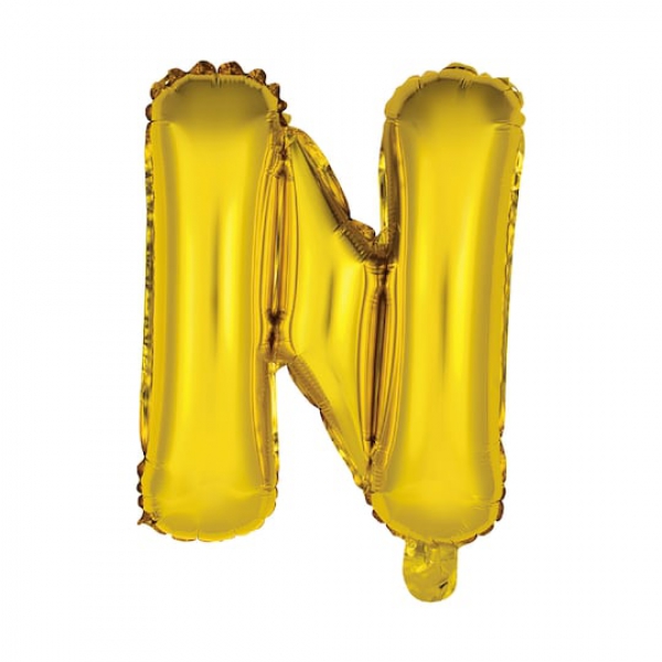 Gas balloon - letter N gold Resim 1