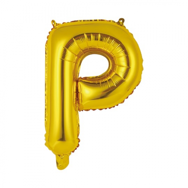 Gas balloon - letter P gold Resim 2