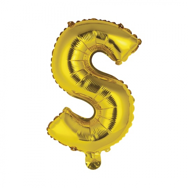 Gas balloon - letter S gold Resim 1