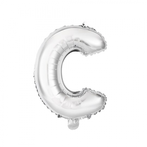 Gas balloon - letter C silver Resim 1