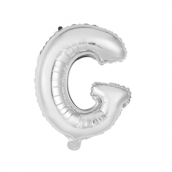 Gas balloon - letter G silver Resim 1