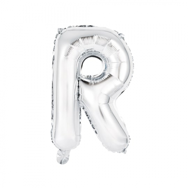 Gas balloon - letter R silver Resim 1