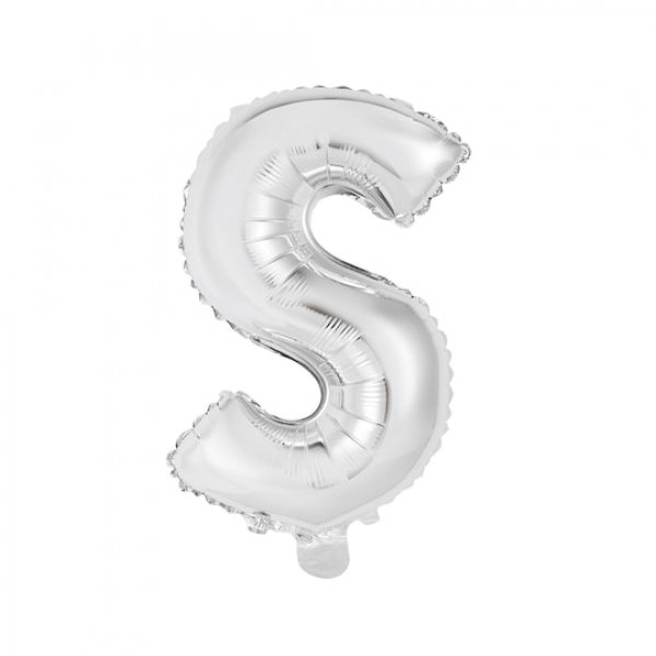 Gas balloon - letter S silver Resim 2
