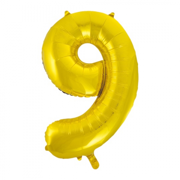 Gas balloon - number 9 gold Resim 2