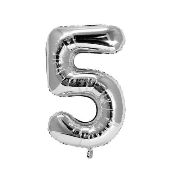 Gas balloon - number 5 silver Resim 1