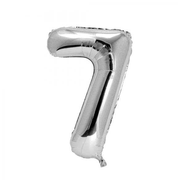Gas balloon - number 7 silver Resim 2