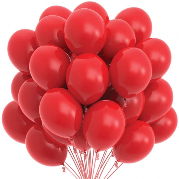 Chrome balloons - red Resim 2