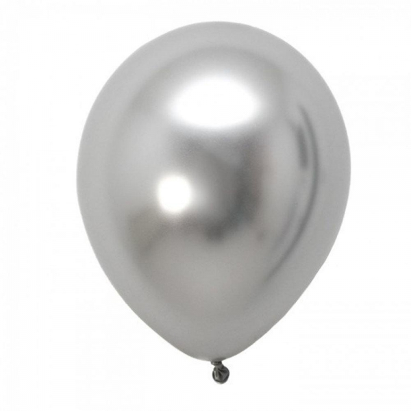 Chrome balloons - silver Resim 1