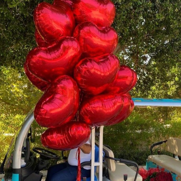 Воздушный шар из фольги в форме сердца из 25 штук большого размера Resim 2