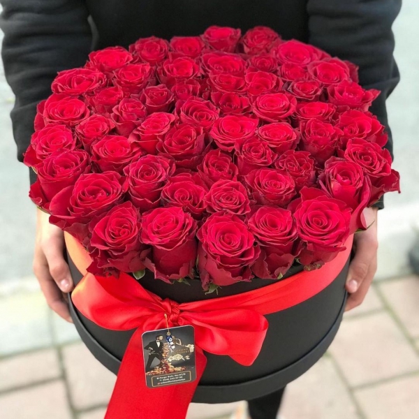 Box of 41 red roses Resim 1