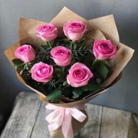  Флорист в Анталия Букет из 7 розовых роз