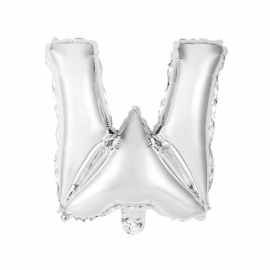 Antalya Çiçekçi Uçan harf balon - W harfi gümüş