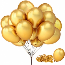  Antalya Çiçek Metalik Krom Balon - Altın